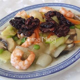 Gambas salteadas con nueces - Imagen 1